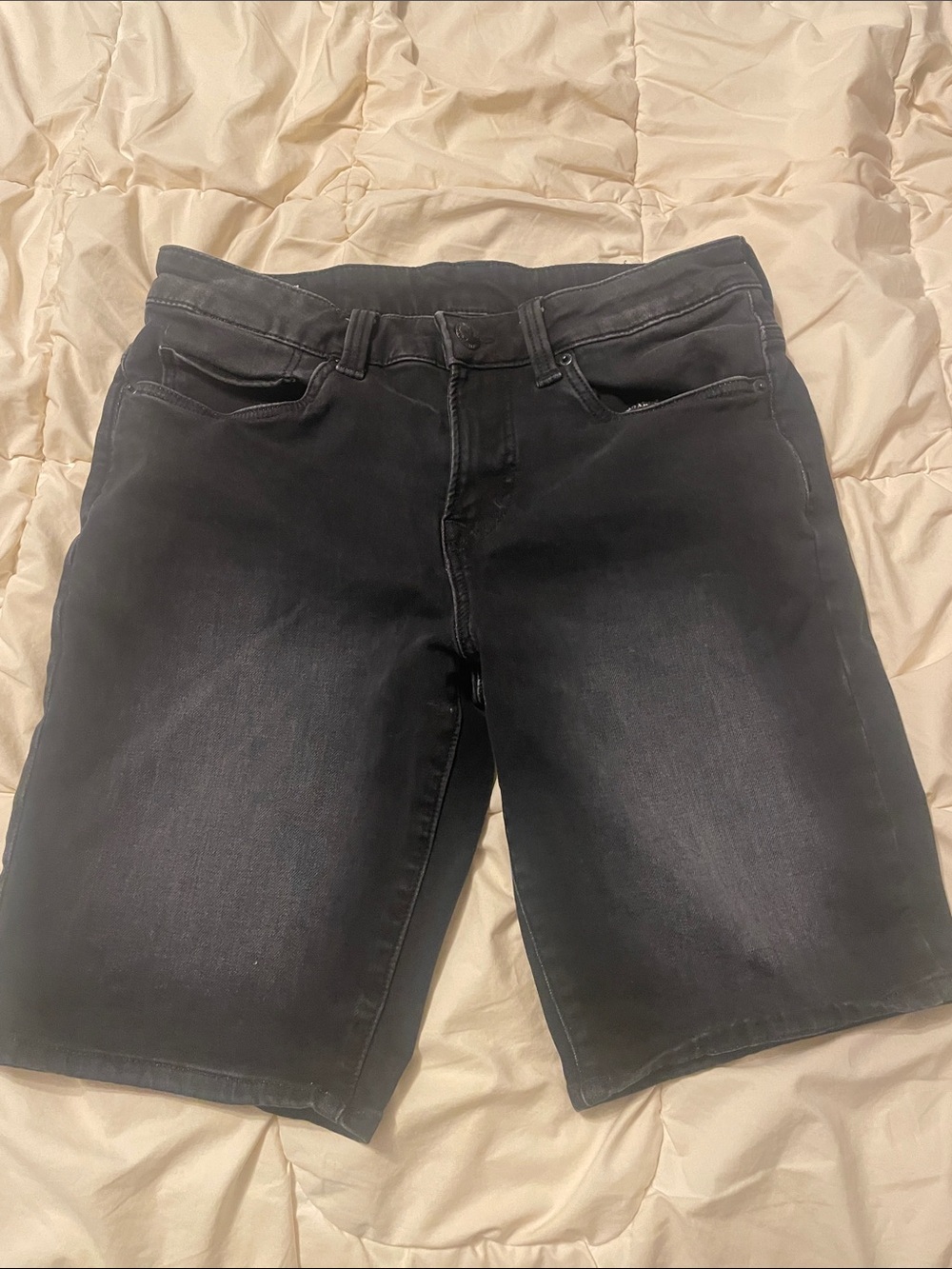 Buffalo David Bitton Black Denim Shorts with Branded Patch
